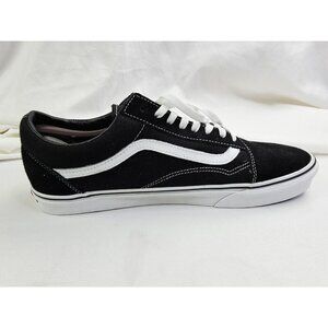 Vans Size 14 Men Low Lace Black Suede Off The Wall White Stripe Fashion Sneakers